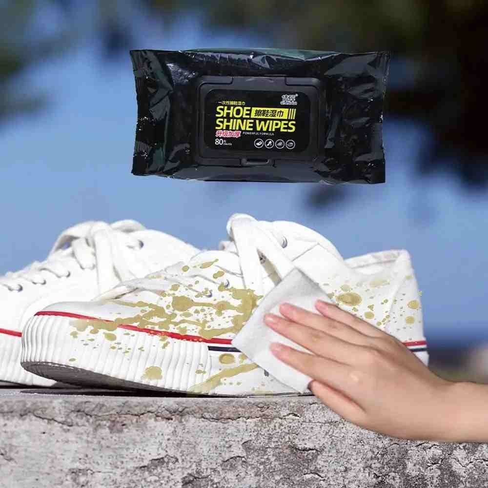 Premium Quick-Shine Shoe Cleaning Wipes (80-Count Pack)